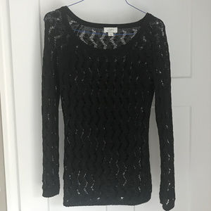 Ann Taylor black long sleeved crew neck sweater